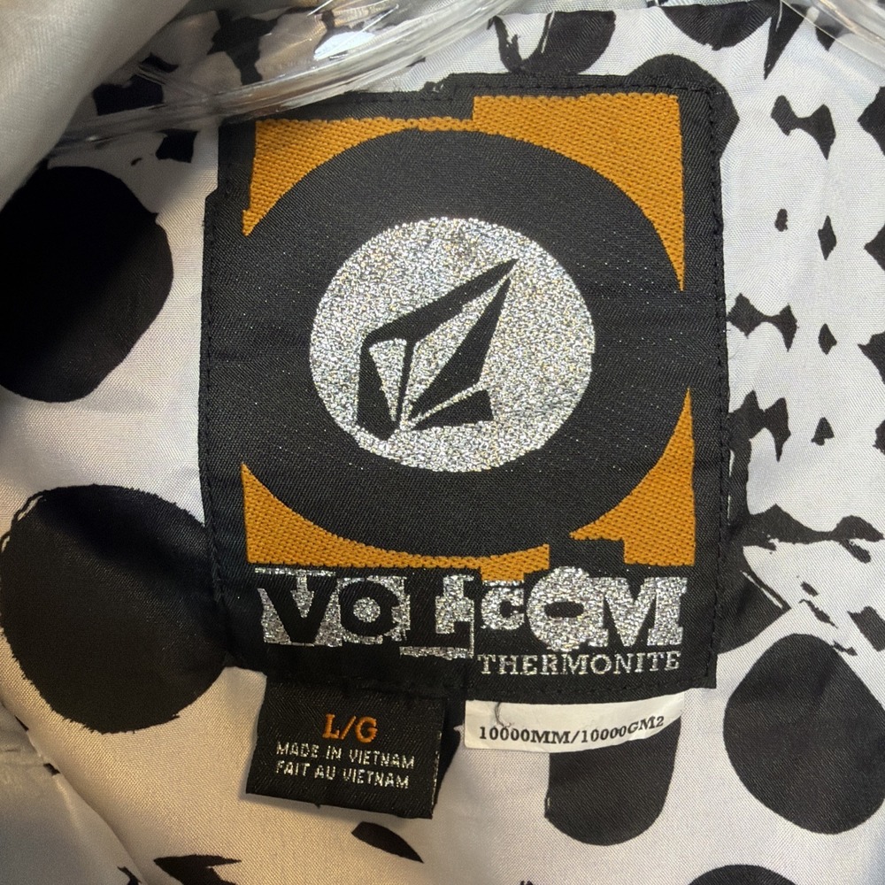 Volcom Womens L White Multicolor Geometric Hooded Snowboard Ski Jacket - Picture 4 of 8